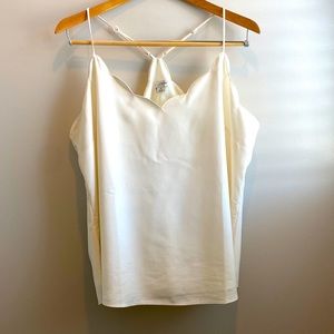 Ivory J by J Crew racerback adjustable silk shell